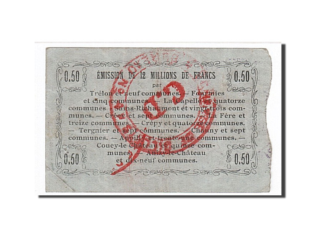 Billete, 50 Centimes, Pirot:59-1115, 1916, Francia, MBC+, Fourmies