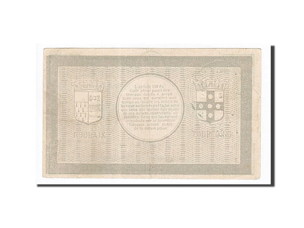 Biljet, Pirot:59-2058, 1 Franc, 1914, Frankrijk, SUP, Roubaix et Tourcoing