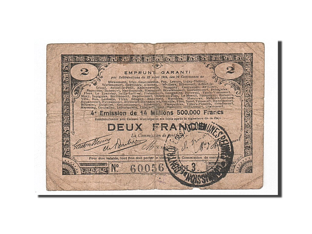 Billete, 2 Francs, Pirot:62-80, Francia, RC+, 70 Communes