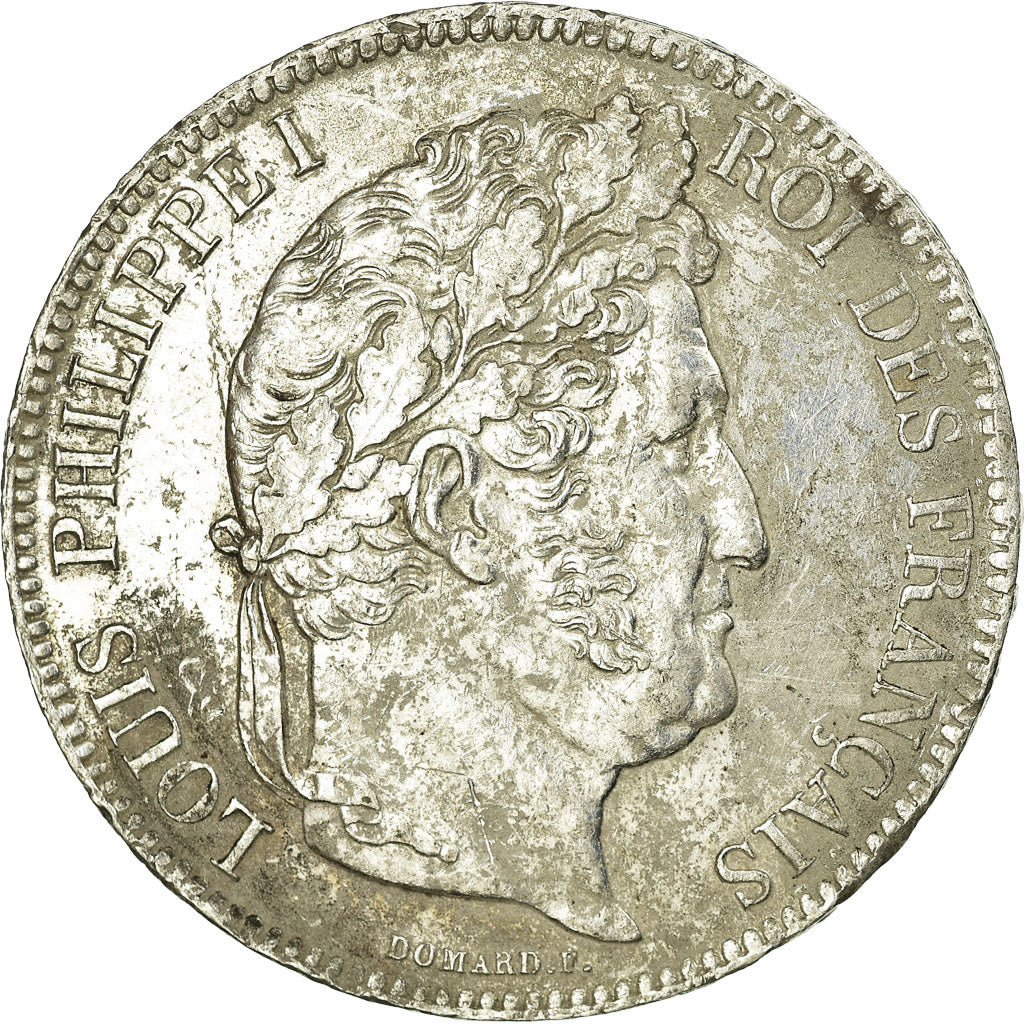 Coin, France, Louis-Philippe, 5 Francs, 1837, Rouen, AU(55-58), Silver