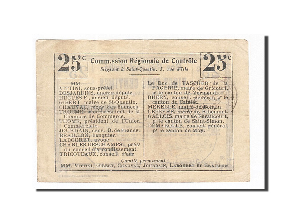 Billete, 25 Centimes, Pirot:02-203, Francia, MBC, Benay