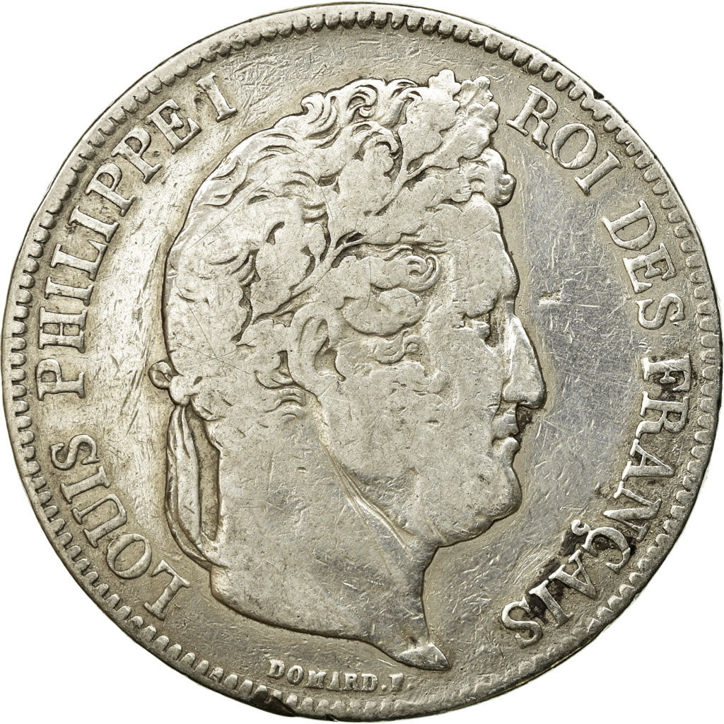 Coin, France, Louis-Philippe, 5 Francs, 1834, Lyon, VF(20-25), Silver, KM:749.4