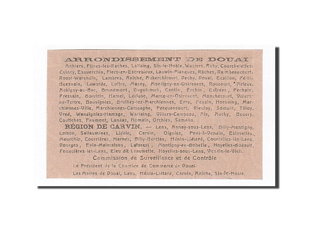 Banconote, Pirot:59-754, SPL, Douai, 25 Centimes, 1916, Francia