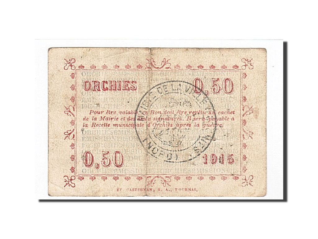 Biljet, Pirot:59-1897, 50 Centimes, 1915, Frankrijk, TTB, Orchies