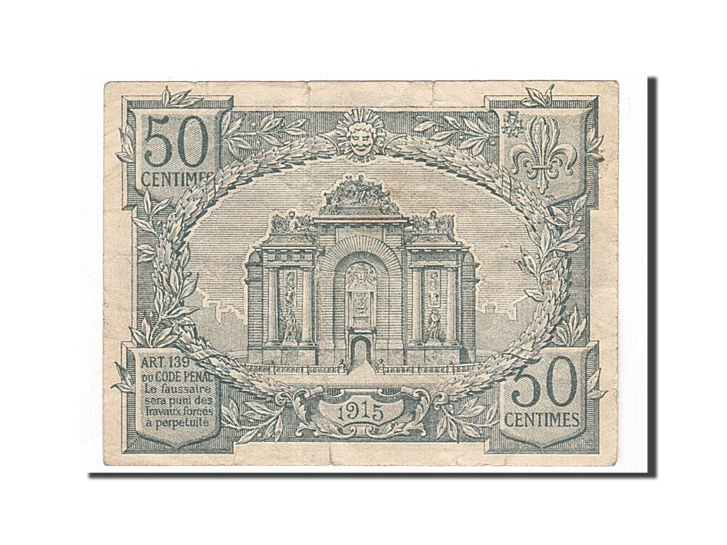 Banconote, Pirot:59-1599, BB, Lille, 50 Centimes, 1915, Francia