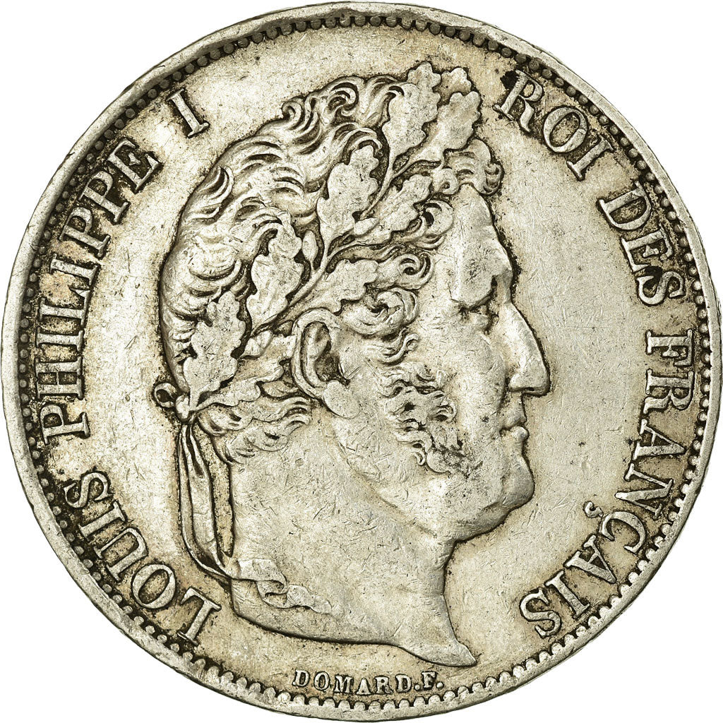 Moneta, Francia, Louis-Philippe, 5 Francs, 1847, Strasbourg, BB, Argento