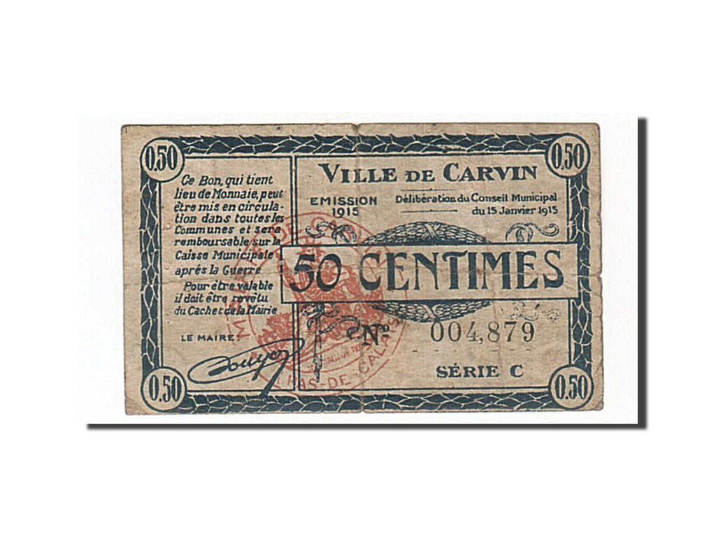 Banknote, Pirot:62-247, 50 Centimes, France, VF(30-35), Carvin