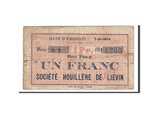 Banknote, Pirot:62-822, 1 Franc, 1914, France, VF(20-25), Liévin
