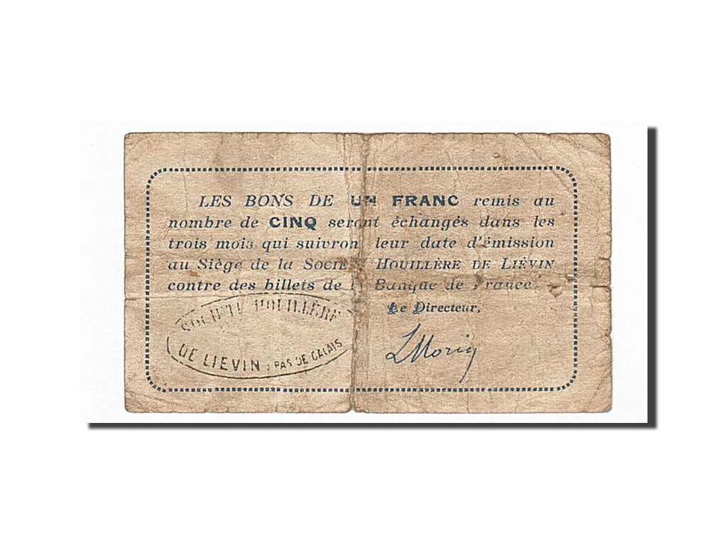 Banknote, Pirot:62-822, 1 Franc, 1914, France, VF(20-25), Liévin