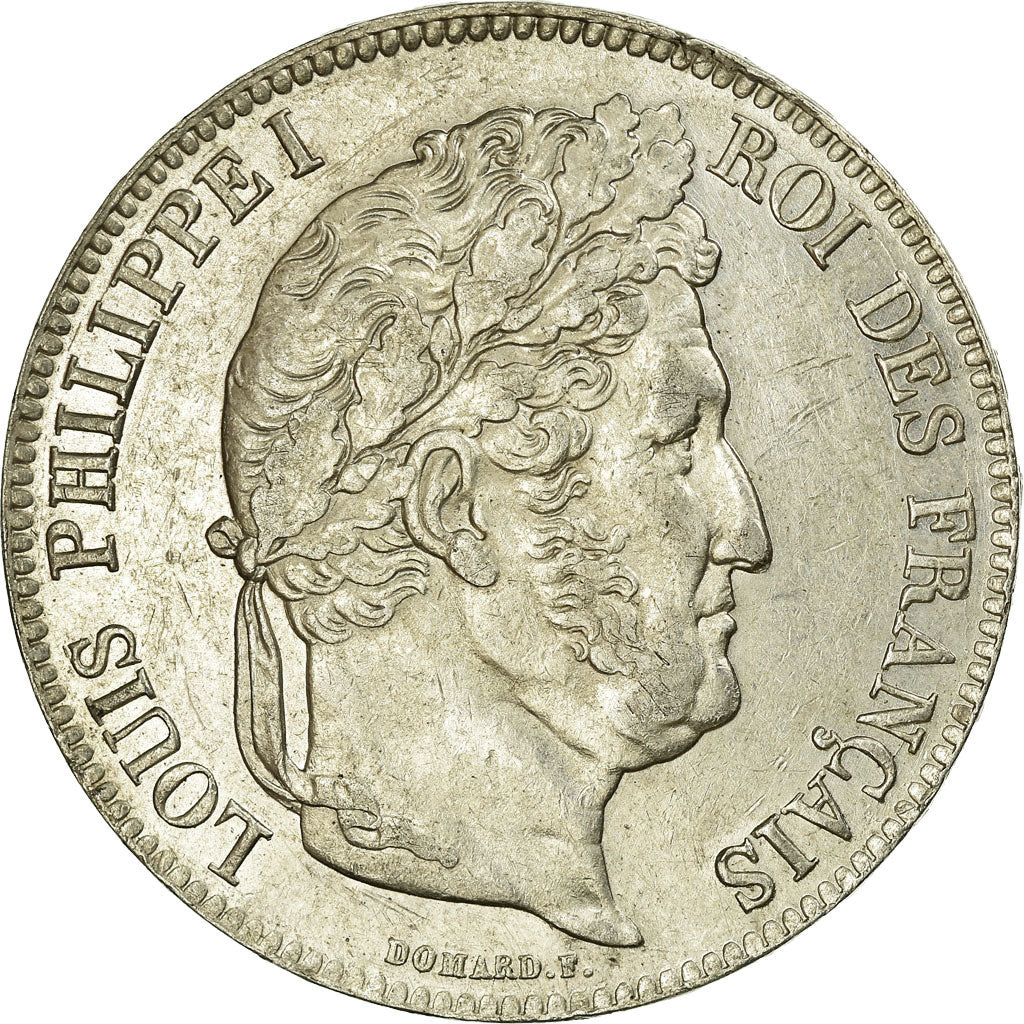 Coin, France, Louis-Philippe, 5 Francs, 1834, Rouen, AU(55-58), Silver