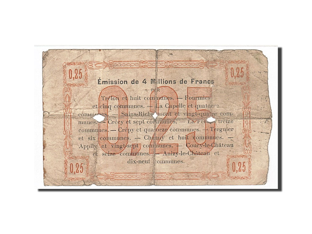 Geldschein, Frankreich, Fourmies, 25 Centimes, 1915, SGE+, Pirot:59-1109