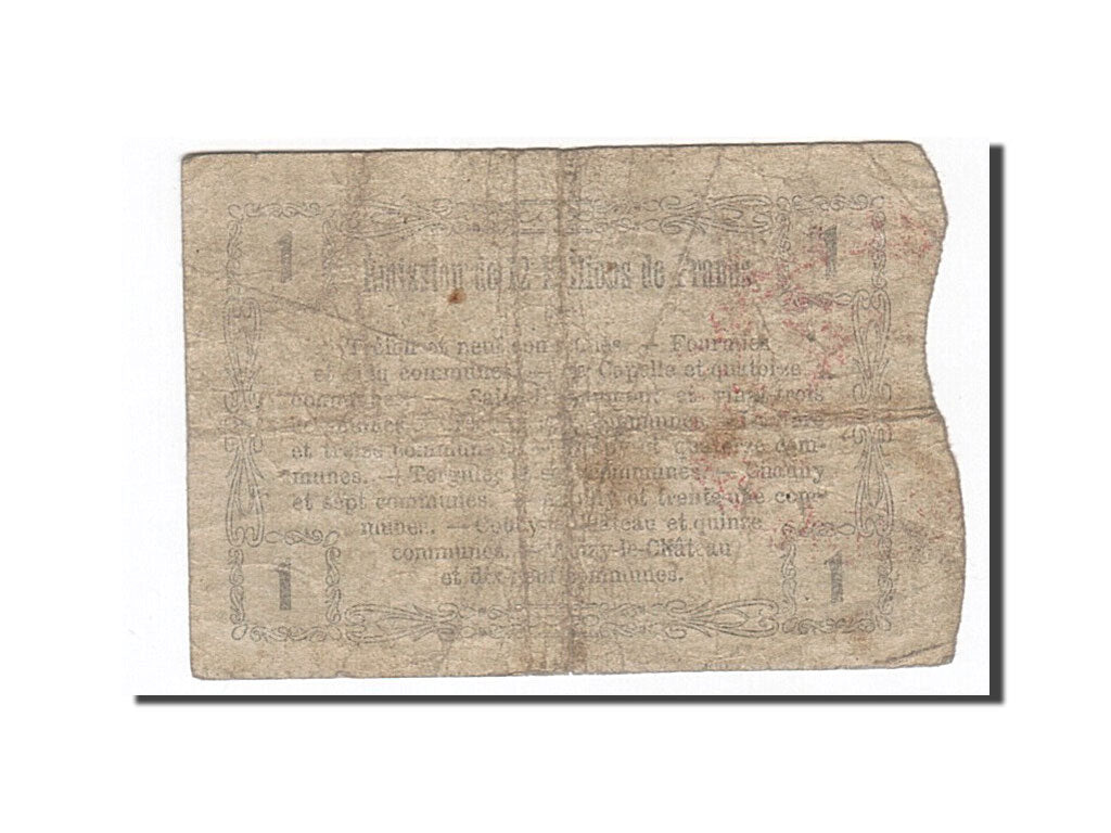 Banknote, Pirot:59-1116, 1 Franc, 1916, France, VF(30-35), Fourmies