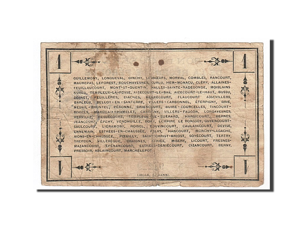 Banknote, Pirot:80-414, 1 Franc, 1915, France, VF(30-35), Peronne