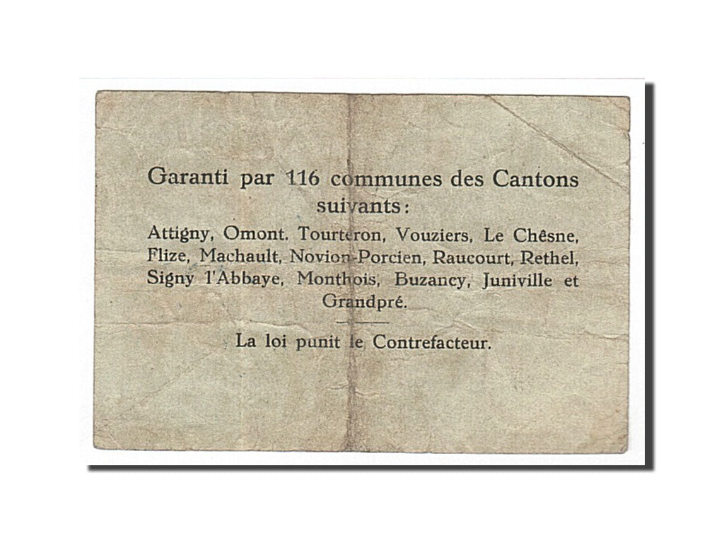 Geldschein, Frankreich, Poix-Terron, 1 Franc, 1916, SS, Pirot:08-139