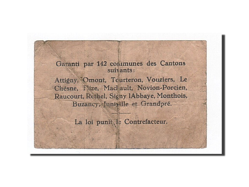 Geldschein, Frankreich, Poix-Terron, 25 Centimes, 1917, S+, Pirot:08-150