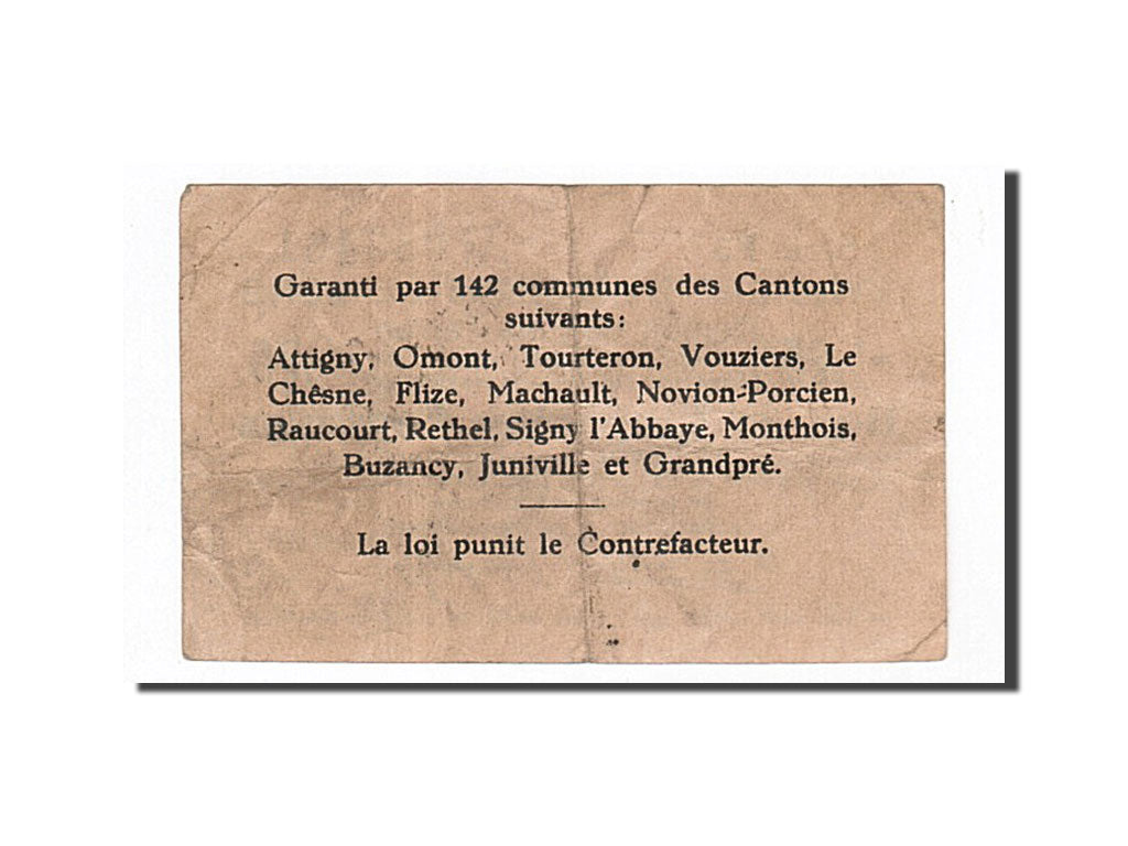 Banconote, Pirot:08-144, BB, Poix-Terron, 25 Centimes, 1917, Francia