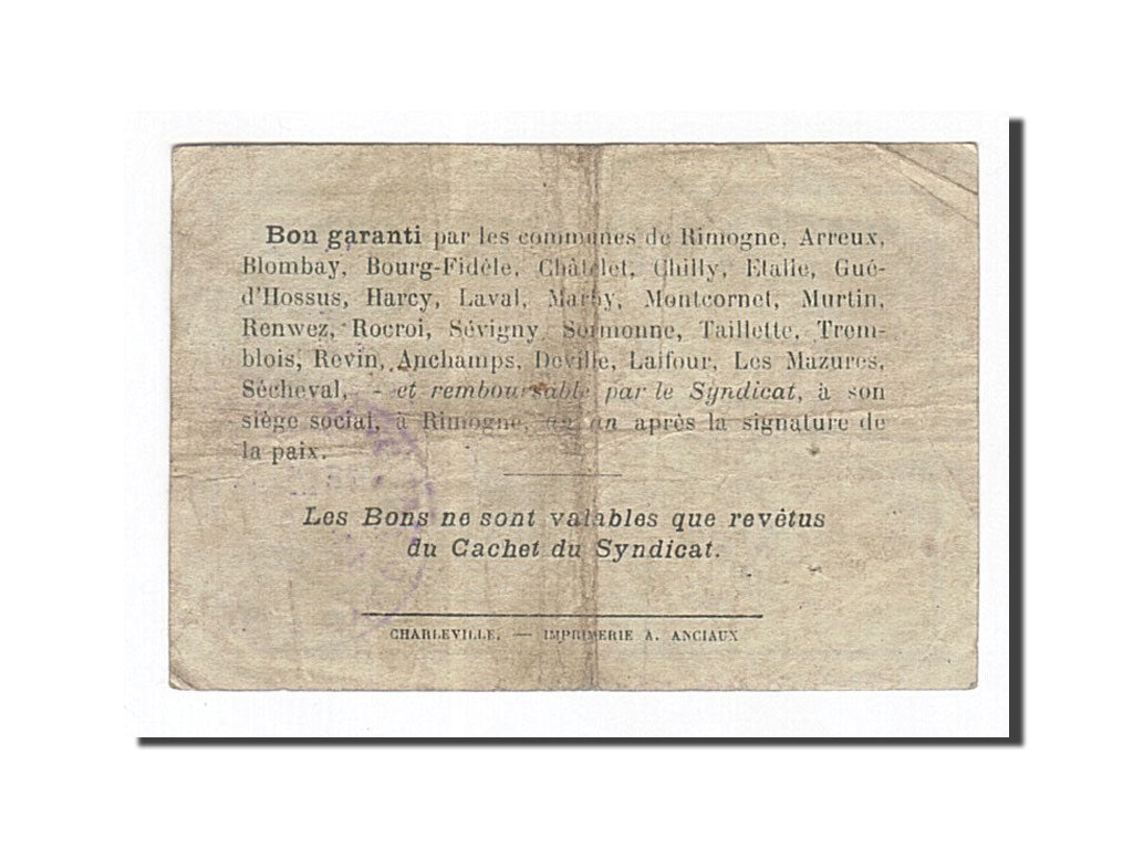 Banknote, Pirot:08-197, 1 Franc, 1916, France, VF(30-35), Rimogne