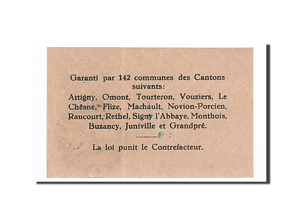 Billet, France, Poix-Terron, 25 Centimes, 1917, SUP+, Pirot:08-144