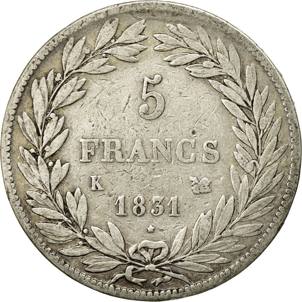 Monnaie, France, Louis-Philippe, 5 Francs, 1831, Bordeaux, TB, Argent, KM:735.7