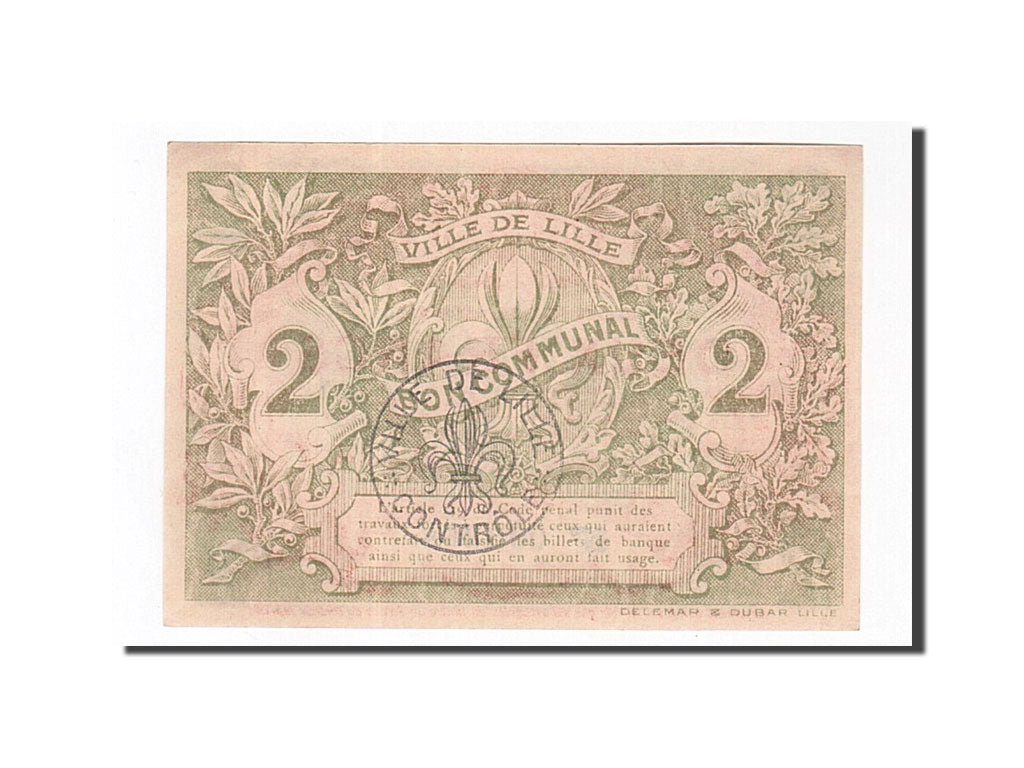 Banknote, Pirot:59-1639, 2 Francs, 1917, France, UNC(63), Lille