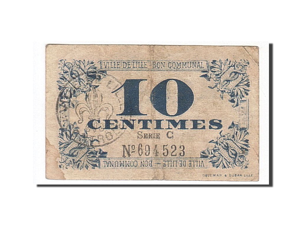 Banknote, Pirot:59-1632, 10 Centimes, 1917, France, VF(30-35), Lille