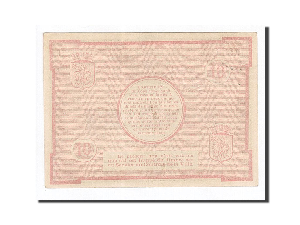 Banknote, Pirot:59-1604, 10 Francs, 1914, France, AU(50-53), Lille