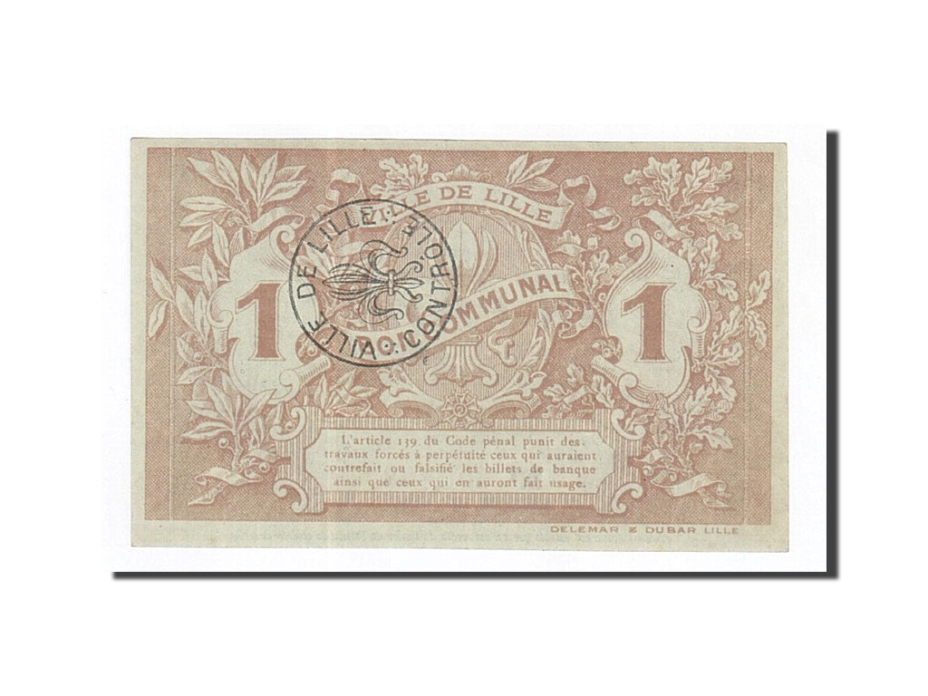 Banknote, Pirot:59-1636, 1 Franc, 1917, France, UNC(60-62), Lille