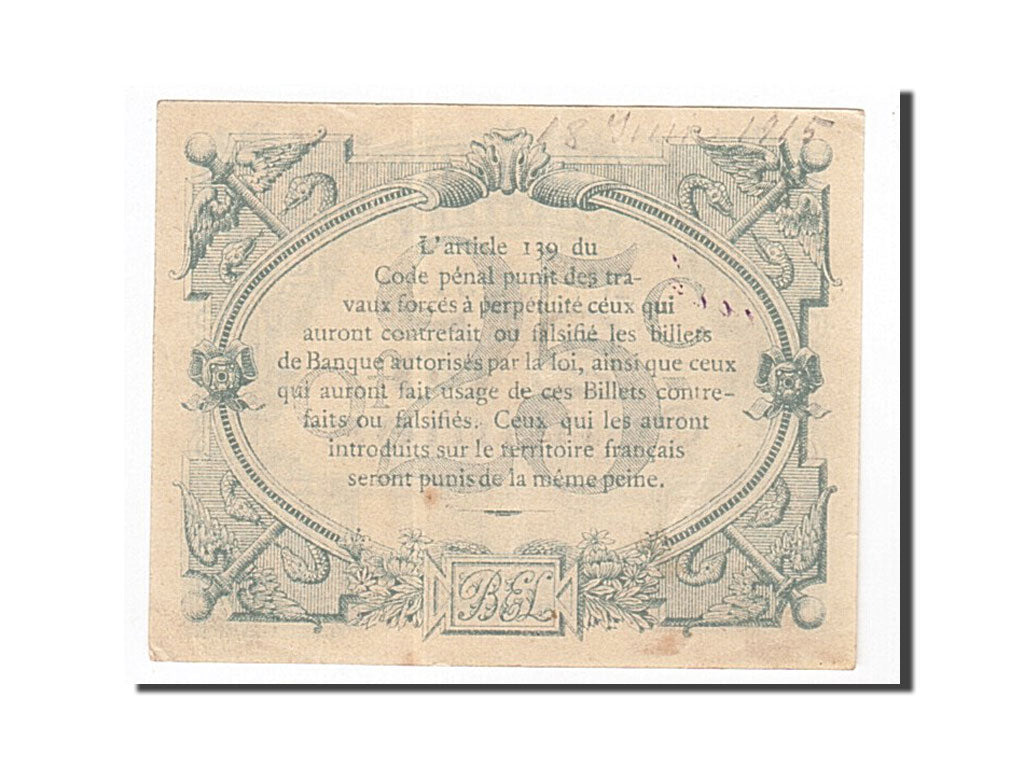 Banconote, Pirot:59-1598, SPL-, Lille, 25 Centimes, 1915, Francia