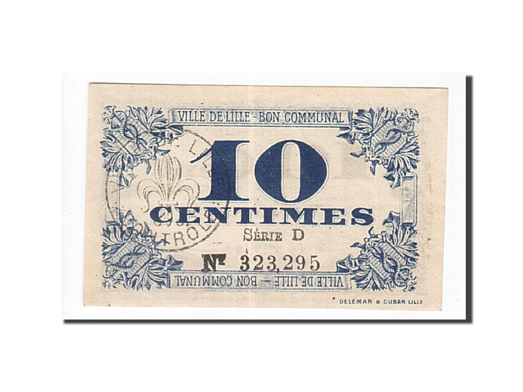 Banknote, Pirot:59-1632, 10 Centimes, 1917, France, UNC(63), Lille