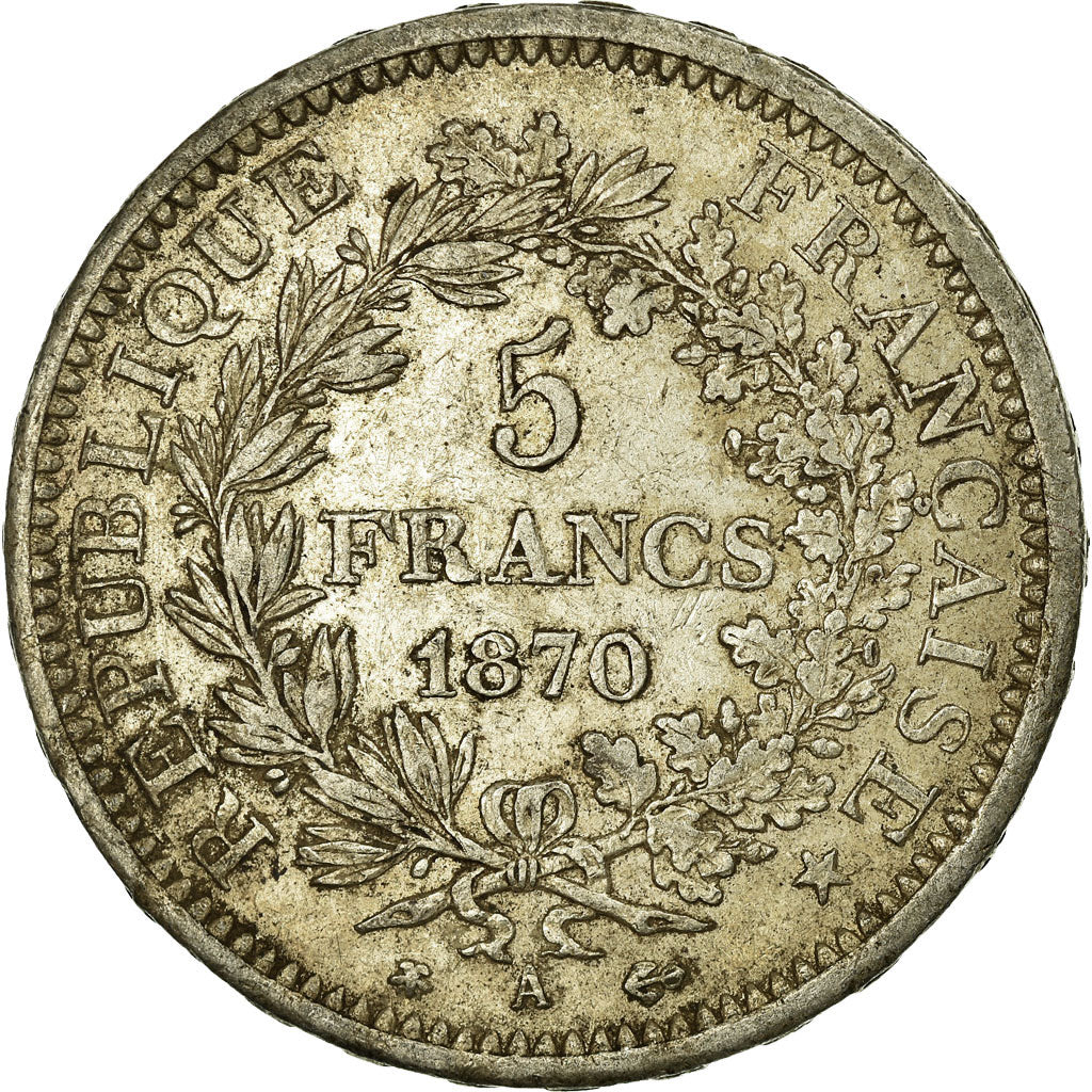 Coin, France, Hercule, 5 Francs, 1870, Paris, EF(40-45), Silver, KM:820.1