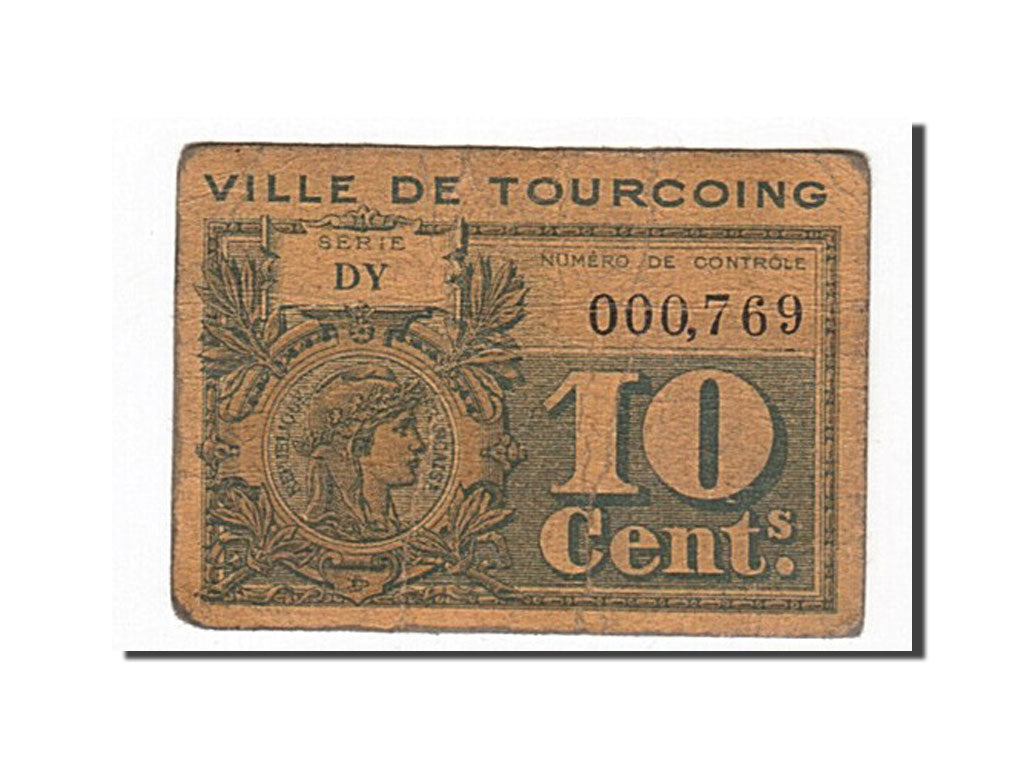 Billet, France, Tourcoing, 10 Centimes, 1915, TTB, Pirot:59-3236