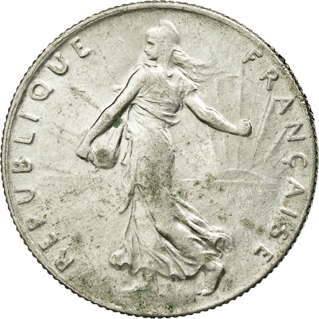 Moneta, Francja, Semeuse, 50 Centimes, 1907, Paris, AU(55-58), Srebro, KM:854