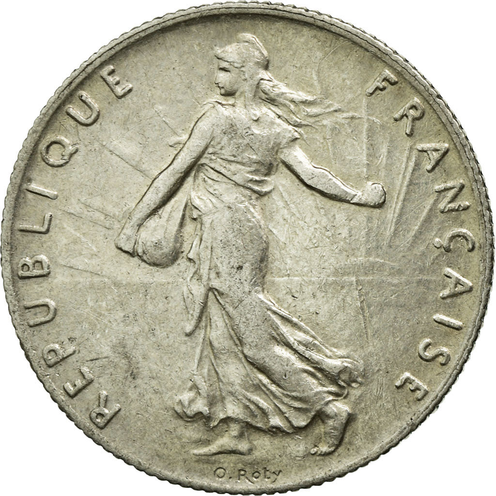 Moneta, Francja, Semeuse, 50 Centimes, 1908, Paris, AU(55-58), Srebro, KM:854