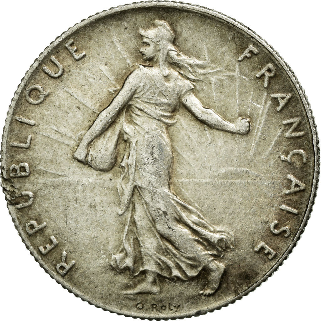 Moneta, Francja, Semeuse, 50 Centimes, 1910, Paris, AU(55-58), Srebro, KM:854