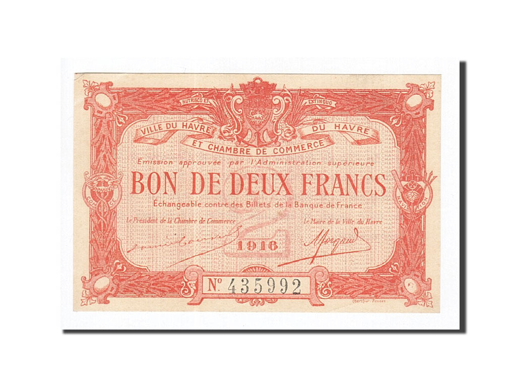 Geldschein, Frankreich, Le Havre, 2 Francs, 1916, VZ, Pirot:68-16