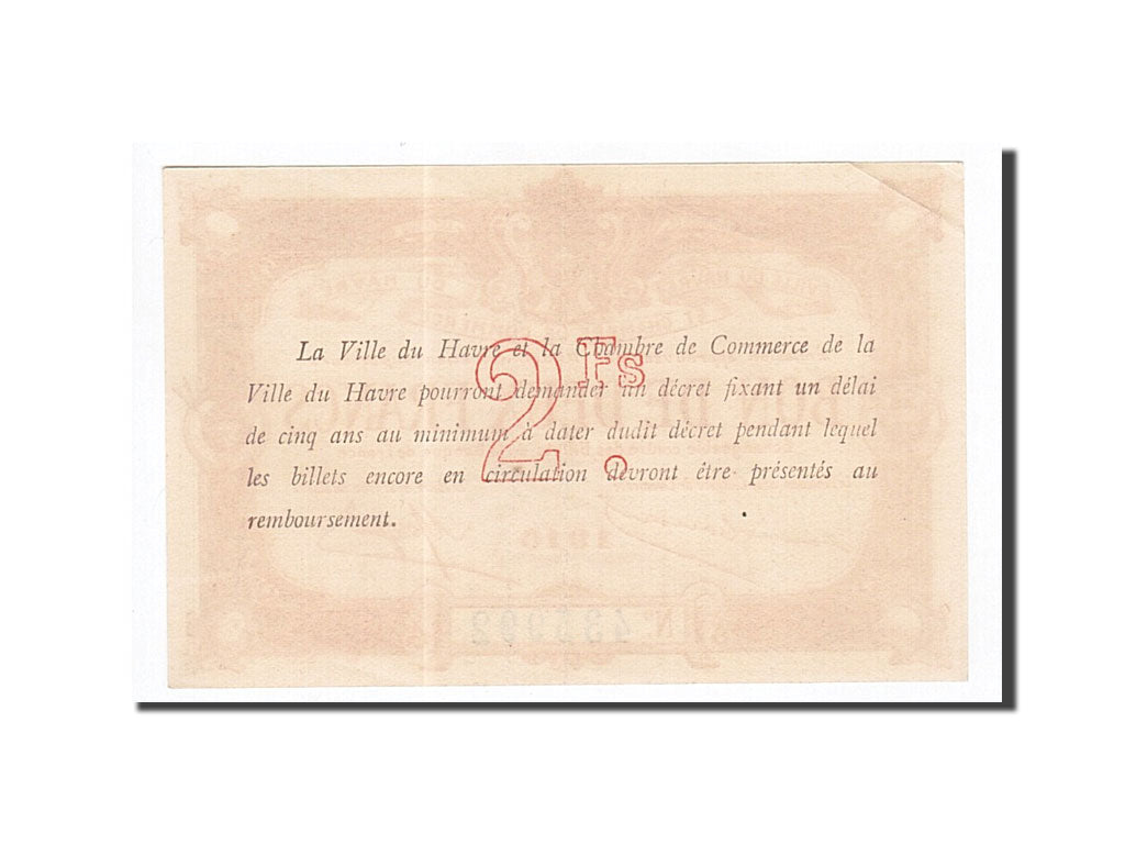 Geldschein, Frankreich, Le Havre, 2 Francs, 1916, VZ, Pirot:68-16