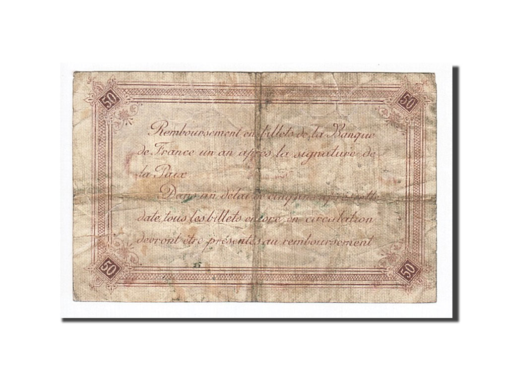 Geldschein, Frankreich, Calais, 50 Centimes, 1916, S, Pirot:36-28
