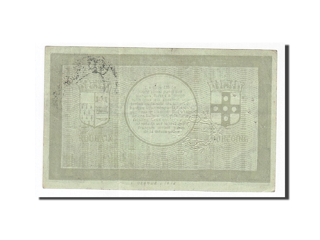 Banknote, Pirot:59-2085, 1 Franc, 1916, France, EF(40-45), Roubaix et Tourcoing