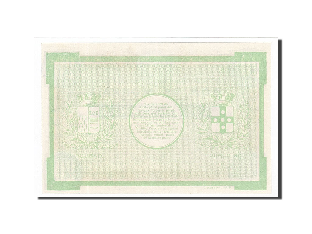 Banknote, Pirot:59-2114, 20 Francs, 1916, France, UNC(65-70), Roubaix et