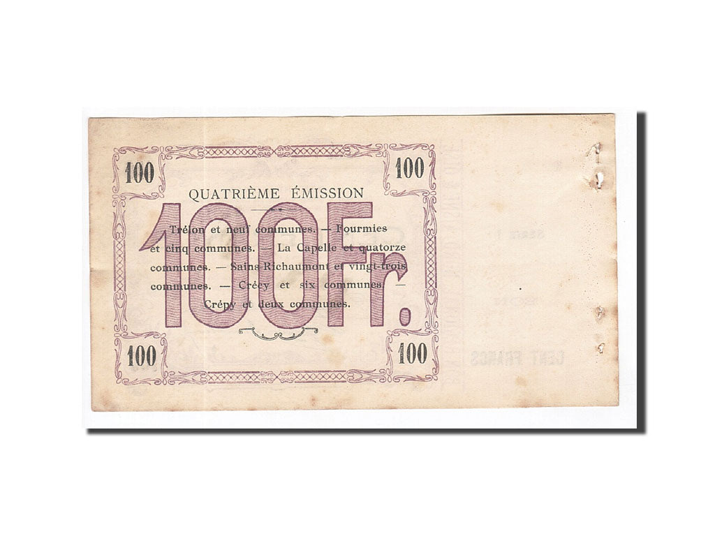 Biljet, Pirot:59-1140, 100 Francs, 1917, Frankrijk, SUP, Fourmies