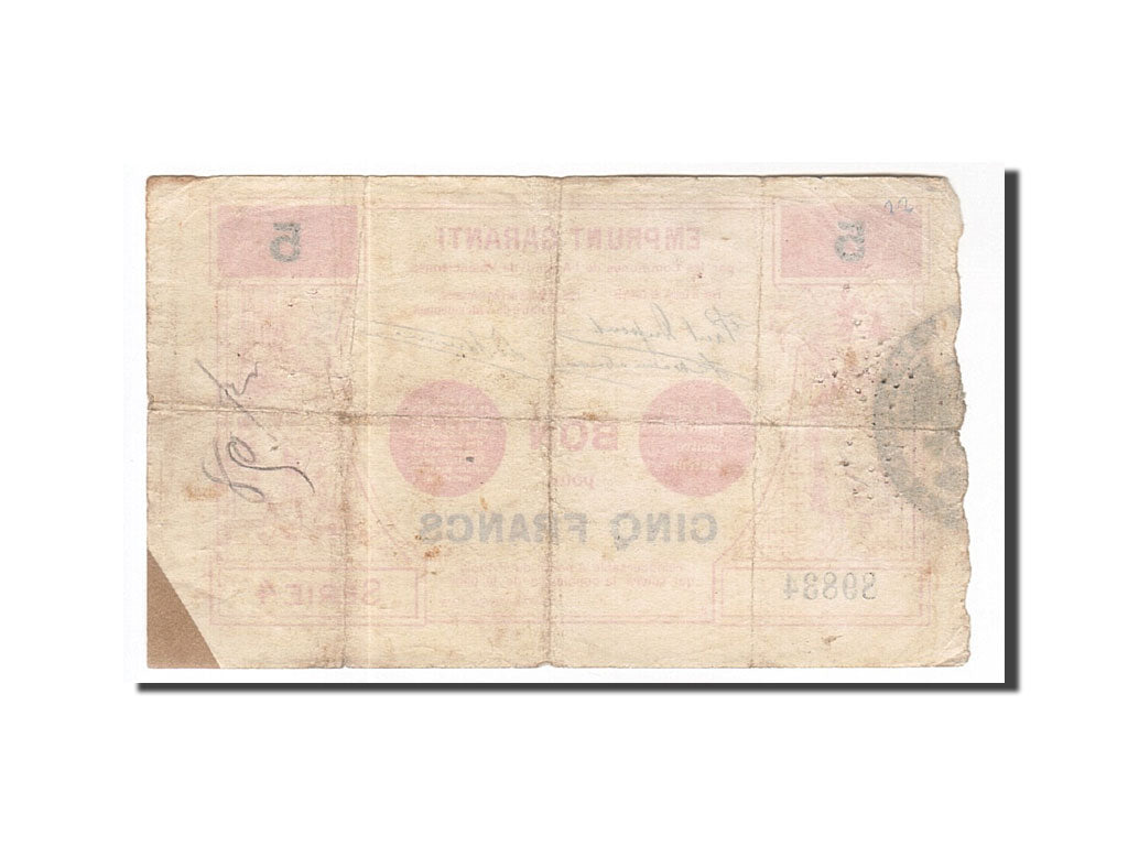 Geldschein, Frankreich, Valenciennes, 5 Francs, 1914, S+, Pirot:59-2545