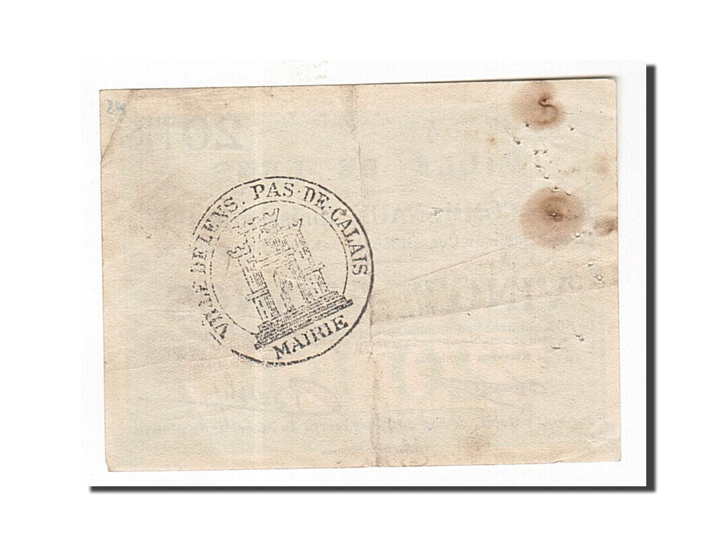 Biljet, Pirot:62-794, 20 Francs, 1914, Frankrijk, TTB, Lens