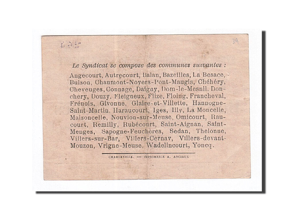 Biljet, Pirot:08-298, 2 Francs, 1917, Frankrijk, TTB+, Sedan