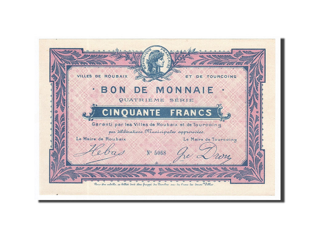 Biljet, Pirot:59-2072, 50 Francs, Frankrijk, SUP+, Roubaix et Tourcoing