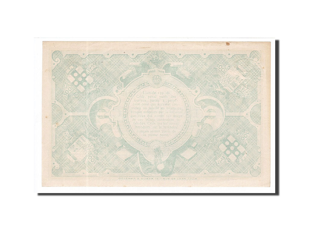 Banknote, Pirot:59-2149, 100 Francs, 1917, France, UNC(60-62), Roubaix et