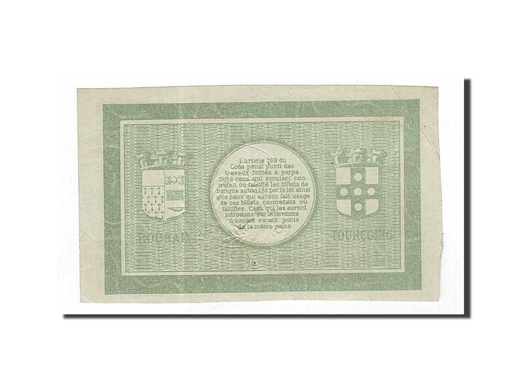 Banknot, Francja, Roubaix et Tourcoing, 1 Franc, 1917, UNC(60-62), Pirot:59-2164