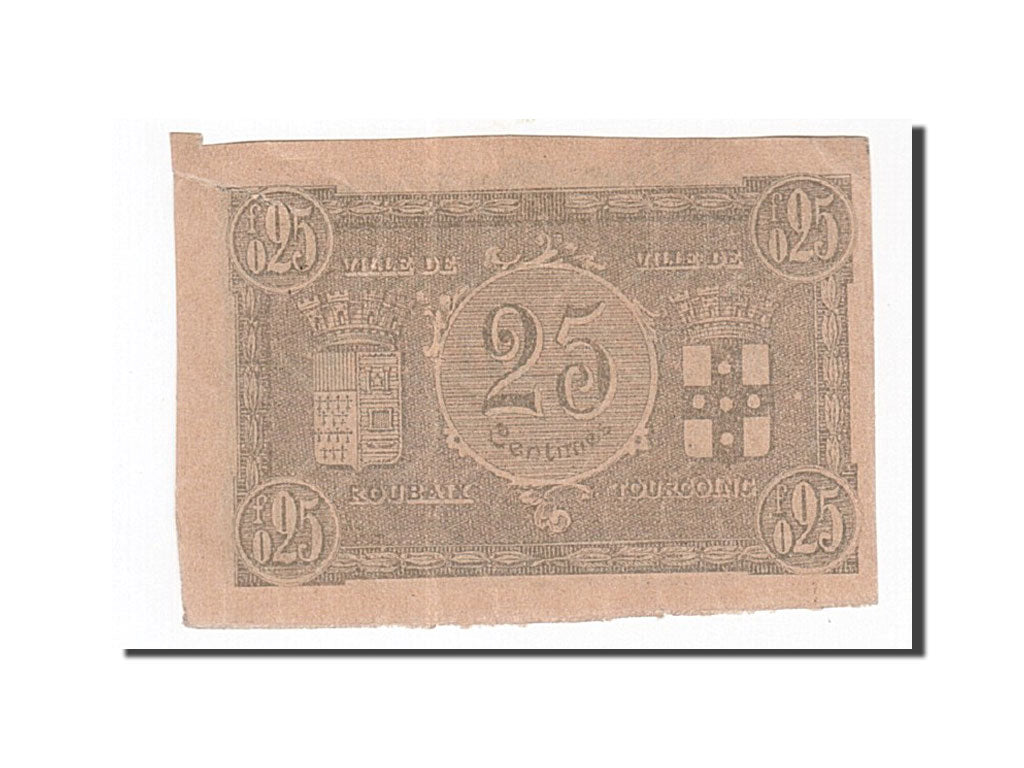 Billet, France, Roubaix et Tourcoing, 25 Centimes, 1917, TTB, Pirot:59-2160