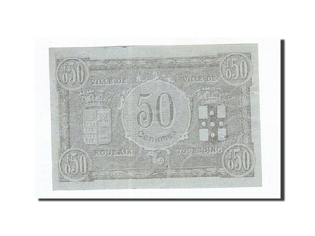 Banknote, Pirot:59-2162, 50 Centimes, 1917, France, UNC(60-62), Roubaix et