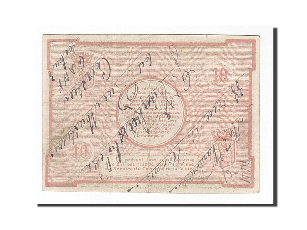 Banknote, Pirot:59-1601, 10 Francs, 1914, France, EF(40-45), Lille