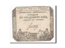 Geldschein, Frankreich, 50 Sols, 1793, Saussay, 1793-05-23, S, KM:A70b